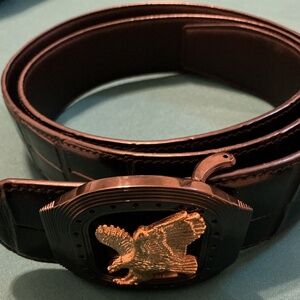 Stefano Ricci genuine Nile crocodile leather hand crafted belt 110/44” black